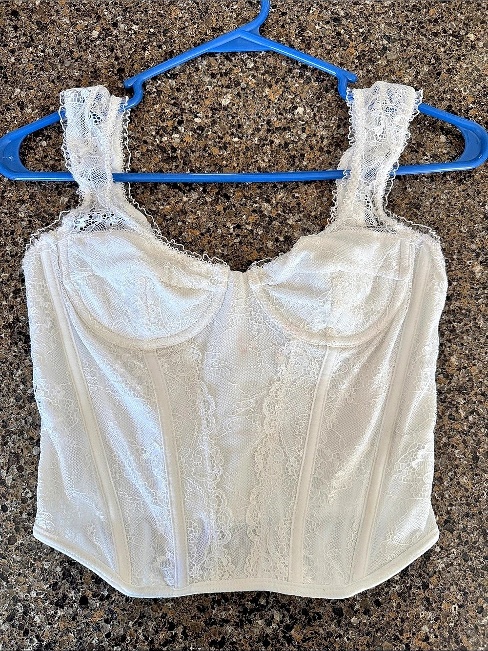 Shein Floral Lace Bustier Corset Top in White size M